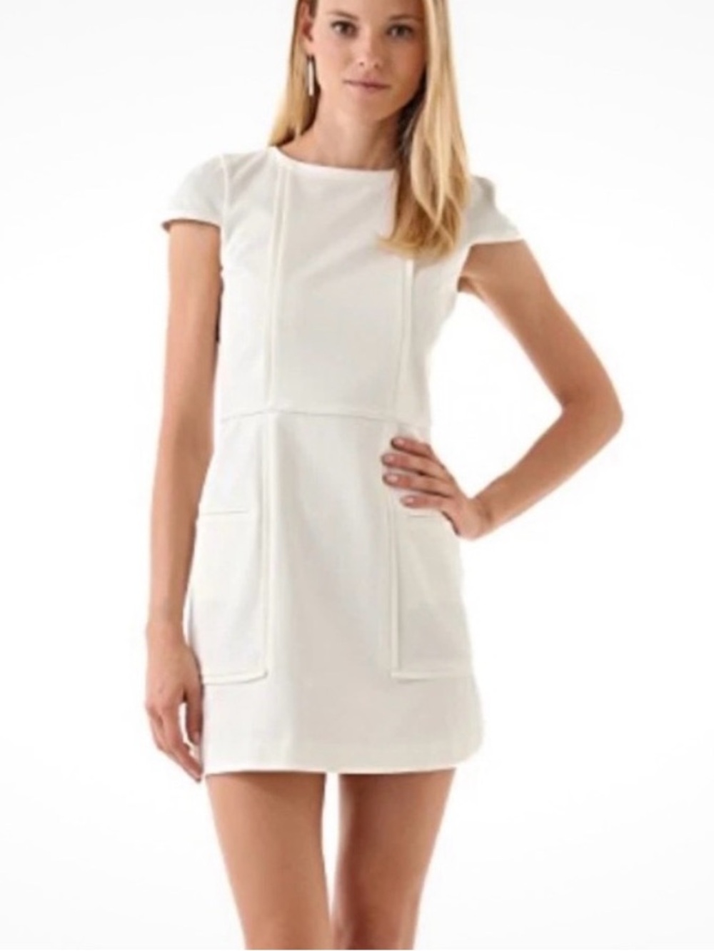 NWT TIBI Dress Women’s Structured Neutral Contemporary Off White Ivory Size 4